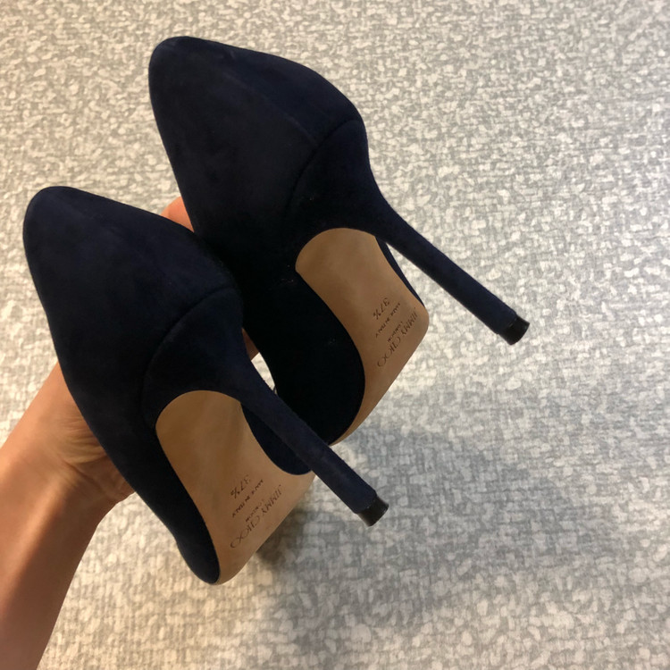 지미추 로미 85 245mm 구두 힐 하객룩 네이비 이미지