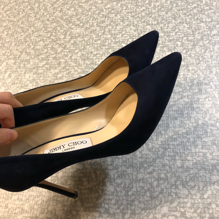 지미추 로미 85 245mm 구두 힐 하객룩 네이비 이미지