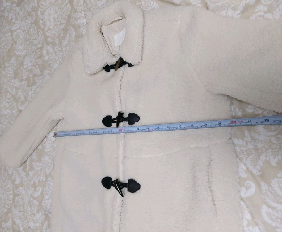 H&M 뽀글이 떡볶이 롱 코트 아이보리(66~77) 이미지