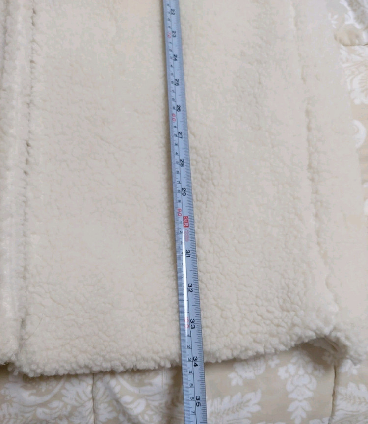 H&M 뽀글이 떡볶이 롱 코트 아이보리(66~77) 이미지