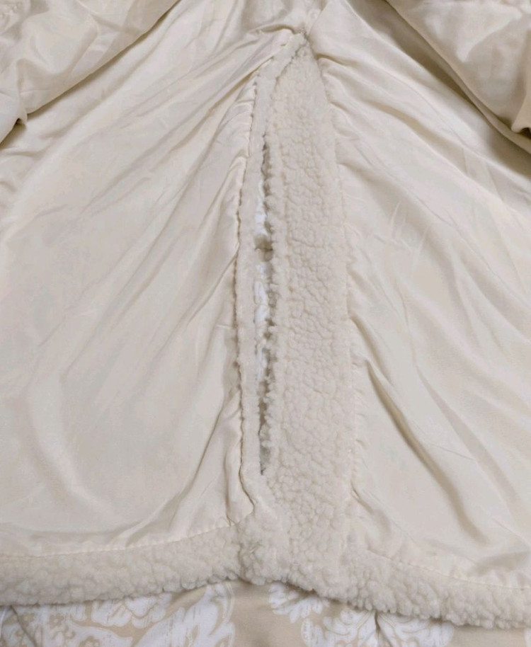 H&M 뽀글이 떡볶이 롱 코트 아이보리(66~77) 이미지