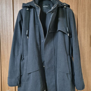 SYSTEM 한섬 시스템 남성 디테쳐블 블랙 오버핏 후드 자켓 코트 국내 105사이즈 판매합니다~! 이미지