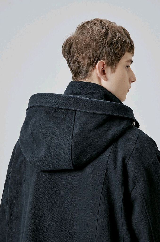 SYSTEM 한섬 시스템 남성 디테쳐블 블랙 오버핏 후드 자켓 코트 국내 105사이즈 판매합니다~! 이미지