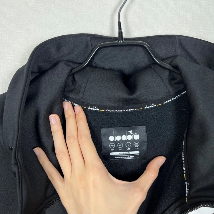 디아도라/기모 블랙 져지 트레이닝 자켓 105 XL/라덴 이미지