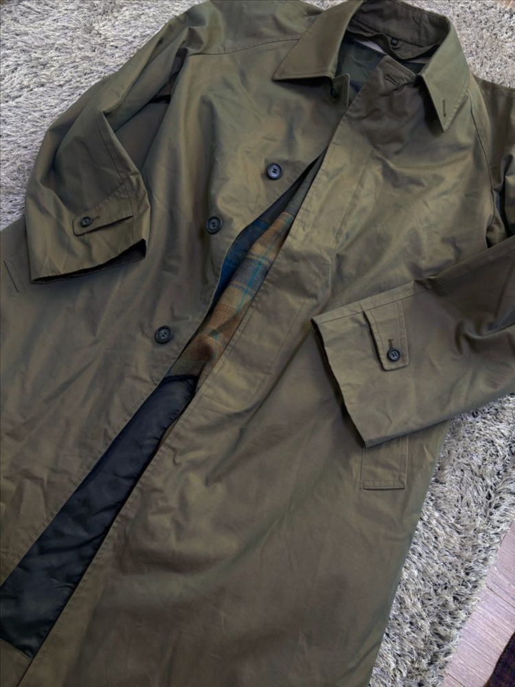일제 카키색 트랜치코트 사이즈 105 이미지