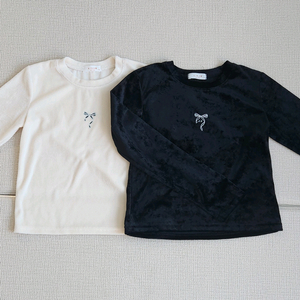 140정도 릴라스 벨벳 리본티셔츠 2종 이미지