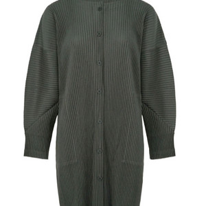 미 이세이미야케 가디건 스웨이드 라이크 플리츠 가디건 챠콜 F사이즈 이미지