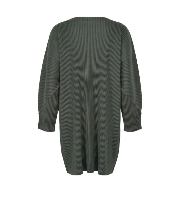 미 이세이미야케 가디건 스웨이드 라이크 플리츠 가디건 챠콜 F사이즈 이미지