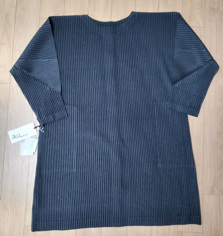 미 이세이미야케 가디건 스웨이드 라이크 플리츠 가디건 챠콜 F사이즈 이미지