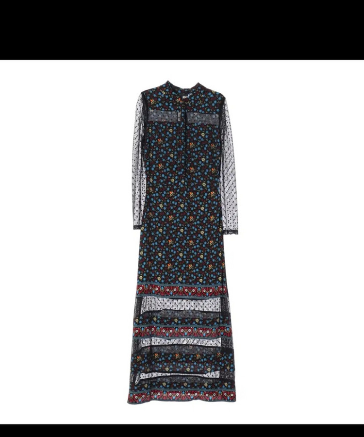 MAJE 마쥬 레지아 플로럴 레이스 시스루 롱 원피스 이미지