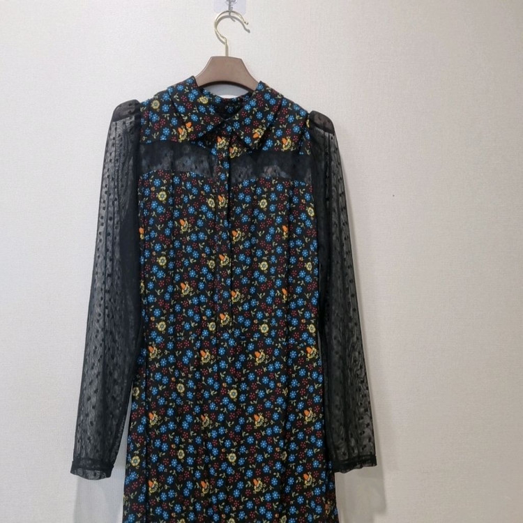 MAJE 마쥬 레지아 플로럴 레이스 시스루 롱 원피스 이미지