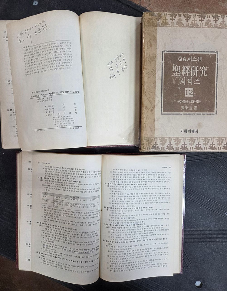 QA시스템 성경연구시리즈 기독지혜사 15권 세트 배송비 포함 안전결제 가능 종교책 중고책 이미지