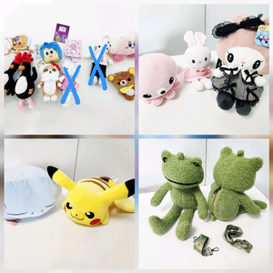 뽑기인형 다수, 인형키링, 인형 모음, 피카츄, 산리오, 개구리인형 (택부착) 이미지
