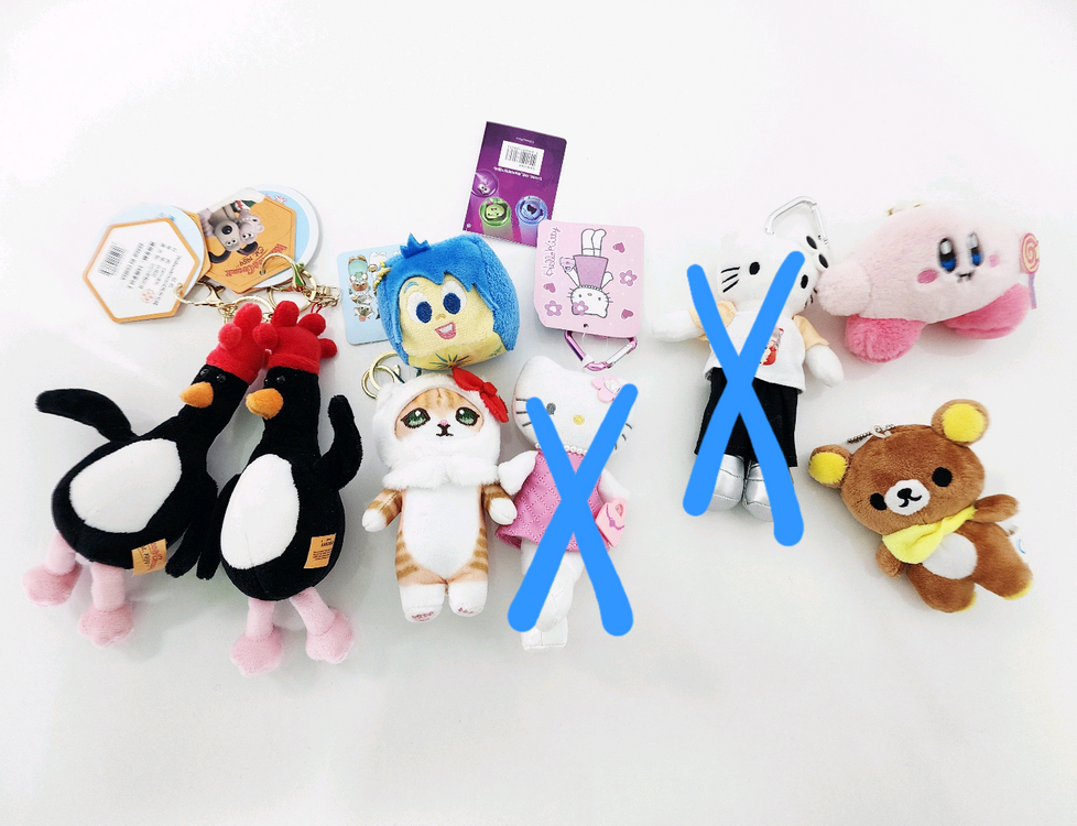 뽑기인형 다수, 인형키링, 인형 모음, 피카츄, 산리오, 개구리인형 (택부착) 이미지