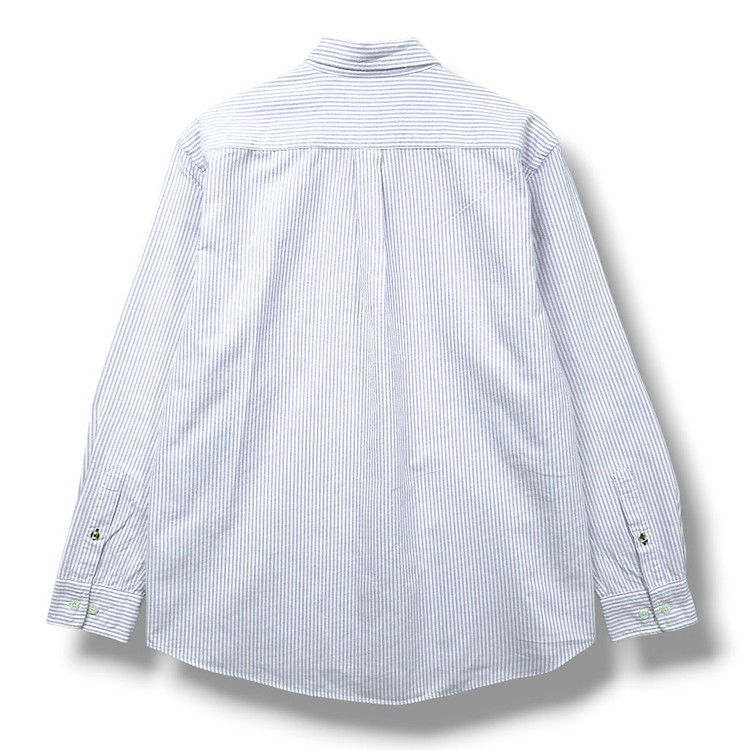 [100] 헤지스 핑크&화이트 스트라이프 버튼다운 코튼 긴팔셔츠 이미지