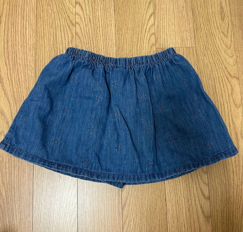 자라 플라워 자수 데님 버뮤다 스커트 (131cm) 8-9세 -택포 이미지