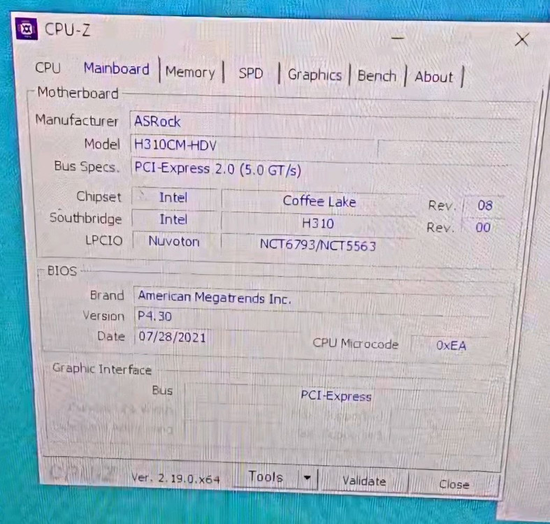 애즈락 인텔 8,9세대 메인보드 H310M-HDV 이미지
