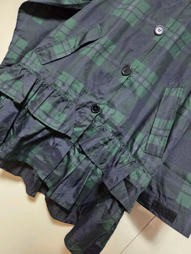 여아 130-140 얇은 체크무늬 우비 이미지