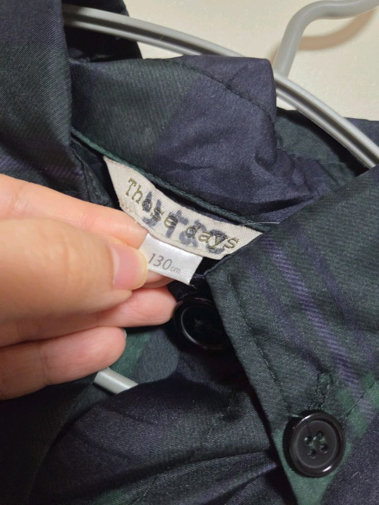 여아 130-140 얇은 체크무늬 우비 이미지