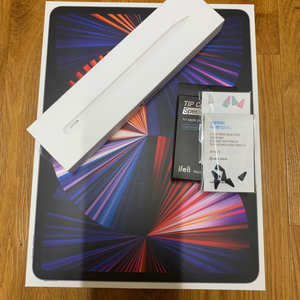 아이패드 프로 12.9 5세대 M1 128GB 셀룰러 스페이스그레이+애플펜슬 2세대 풀박스 이미지