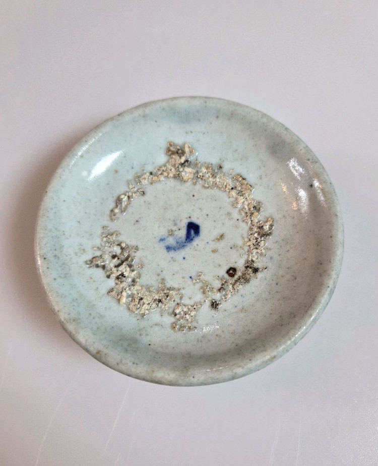 고미술품 조선시대 분원 말기 청화백자 복자문 접시 이미지