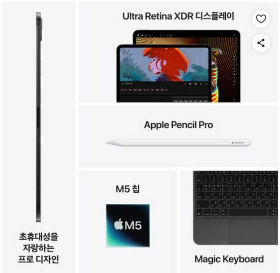 아이패드 프로 11 M4 256GB 팬슬 이미지