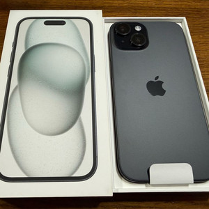 (S급) 아이폰 15 블랙 미사용, 배터리 효율 100%, 애플케어플러스 남음 이미지