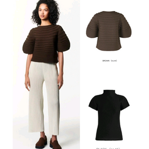 플리츠플리즈 머쉬룸니트 &베이직 미스트 블랙 ~ 이미지