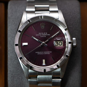 롤렉스 오이스터 퍼페츄얼 데이트 엔진턴베젤 1501 버건디 빈티지 시계 이미지