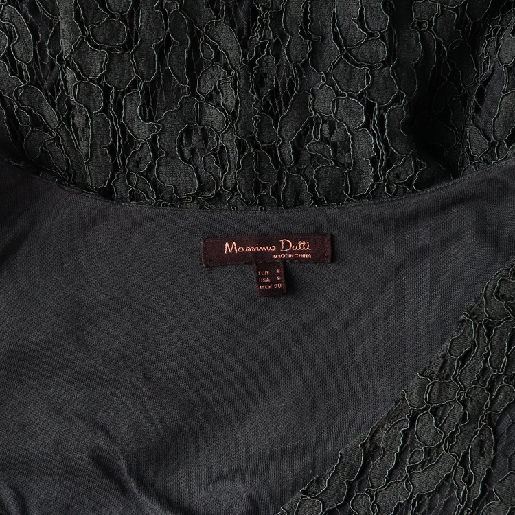 마시모두띠 그린 레이스 브이넥 민소매 롱 플레어 원피스 S 이미지