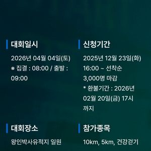영암벚꽃마라톤 10km 남성 양도 이미지