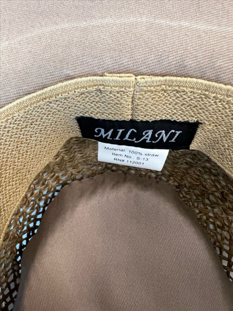 밀짚 페도라 햇 블랙 리본 장식 모자 이미지