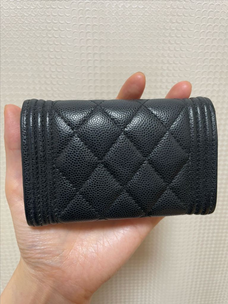 샤넬 보이 카드지갑 (블랙/캐비어/엔틱은장) A80603 이미지