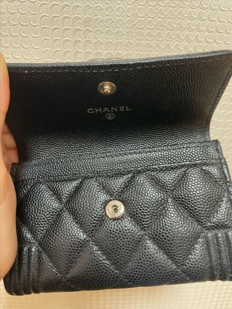 샤넬 보이 카드지갑 (블랙/캐비어/엔틱은장) A80603 이미지