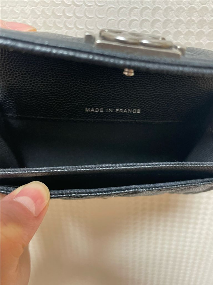 샤넬 보이 카드지갑 (블랙/캐비어/엔틱은장) A80603 이미지