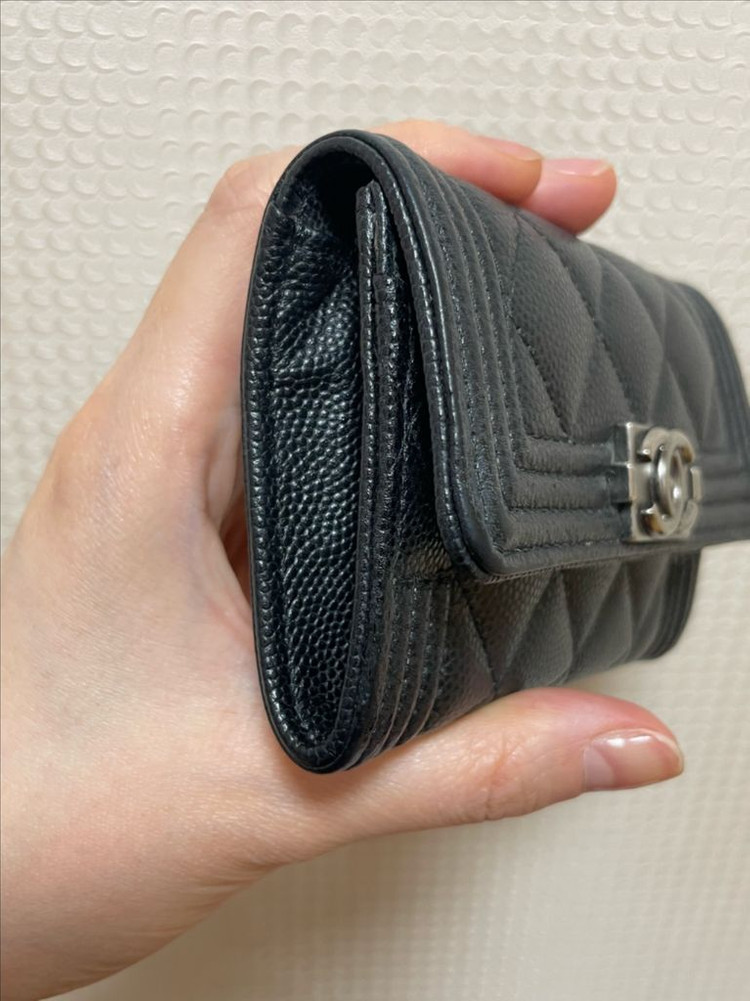 샤넬 보이 카드지갑 (블랙/캐비어/엔틱은장) A80603 이미지