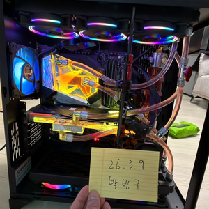 i9 9900kf + 긱바 어로스 z390 워터블럭(하자) 만 팝니다 이미지