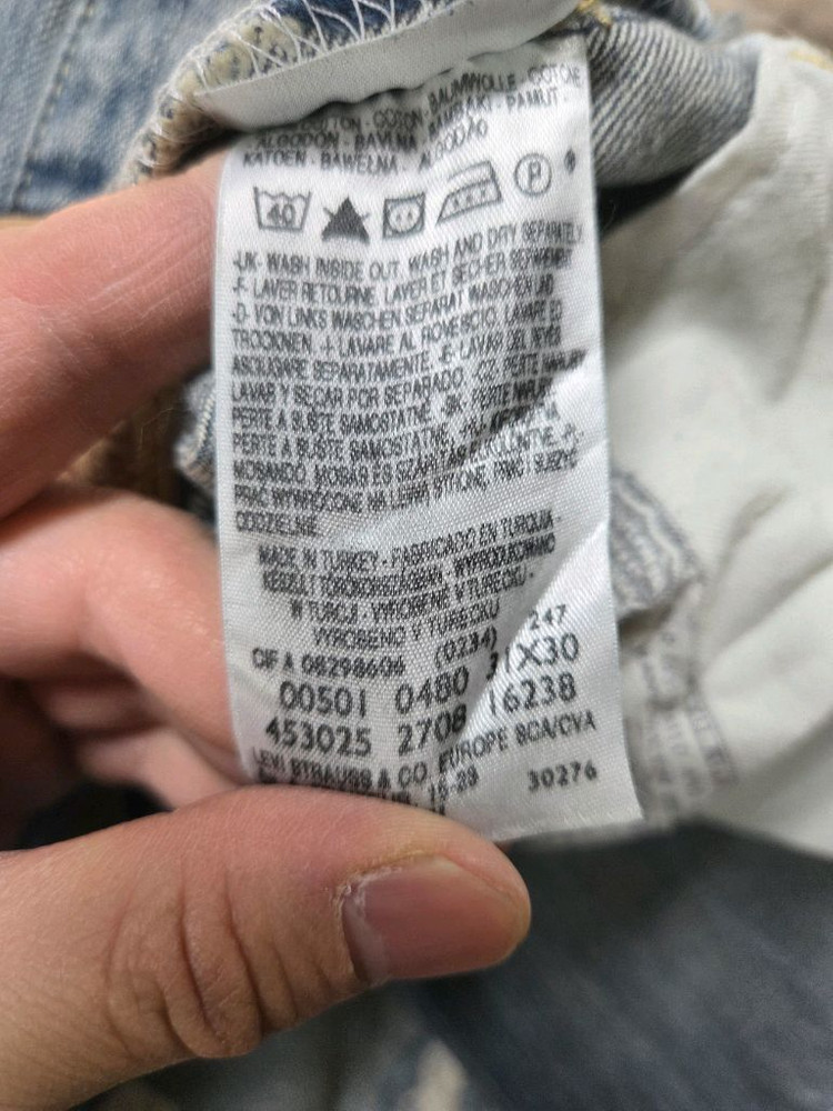 리바이스 빈티지 501 스트레이트 데미지 데님팬츠 30 이미지