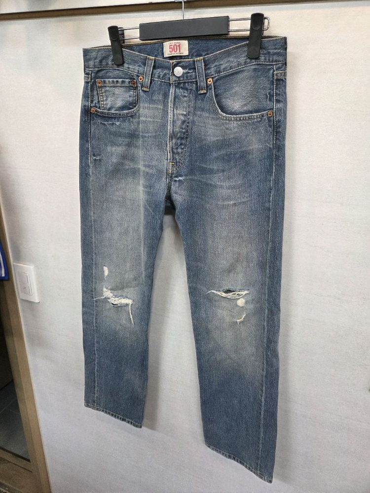 리바이스 빈티지 501 스트레이트 데미지 데님팬츠 30 이미지