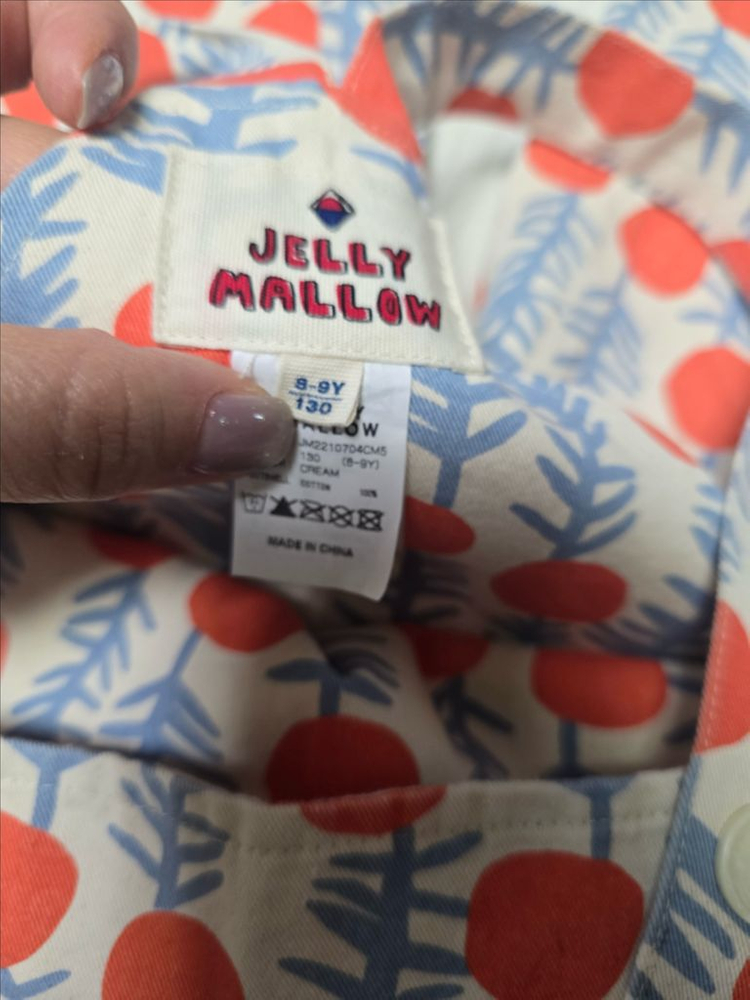 젤리멜로 멜빵바지 + 셔츠 130 사이즈 팔아요 이미지