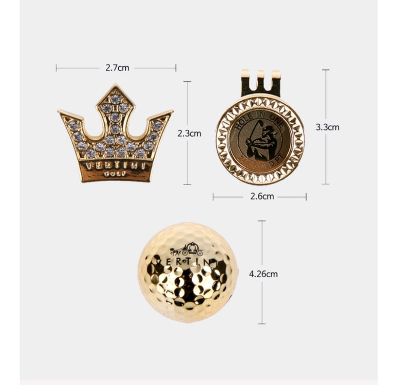 금장도금 골프공 3구 & 볼마커 세트 이미지