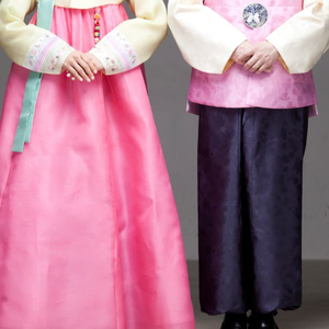 신랑신부 남여한복 이미지