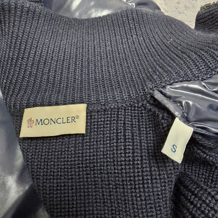 [클로젯][S][실측M]몽클레어 마글리오네 유광 삼선 니트패딩 이미지