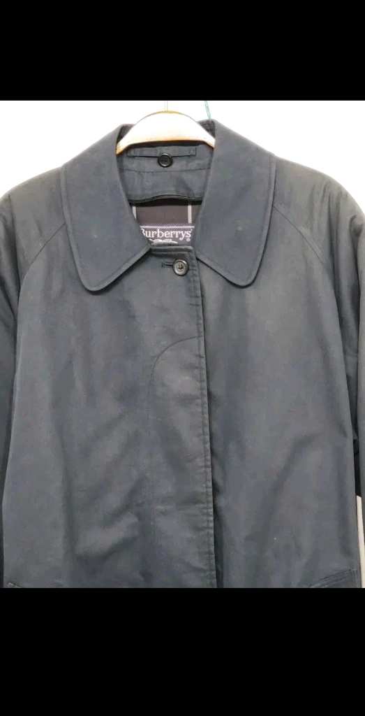 (XL) 버버리 트렌치코트 네이비 싱글 롱코트 벨트 이미지