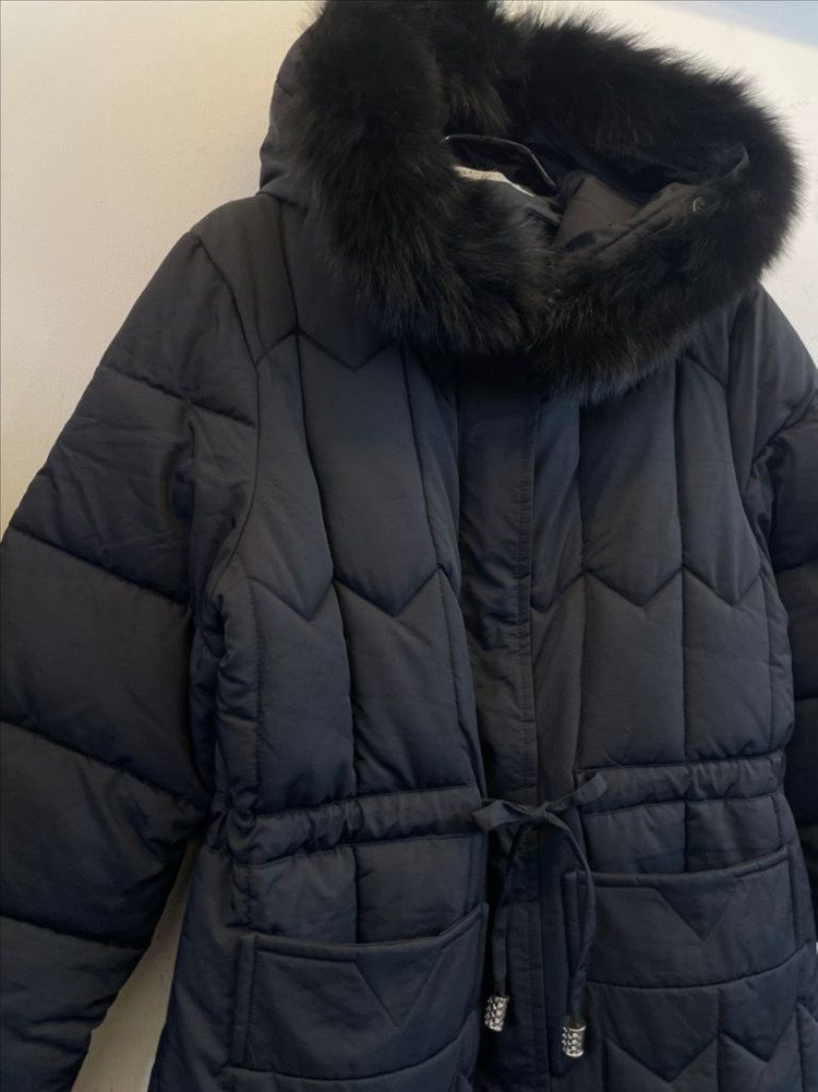 수입 허리스트링 폭스퍼 퀼팅롱패딩:) 여성롱패딩 이미지