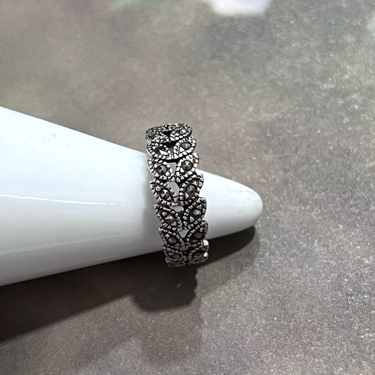 월계수 마카사이트925 실버 은반지 #6호 이미지