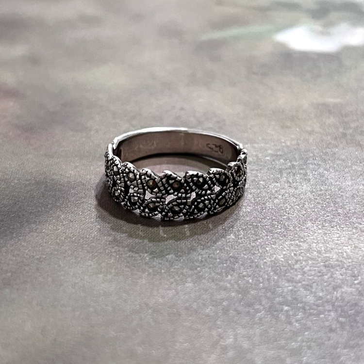 월계수 마카사이트925 실버 은반지 #6호 이미지