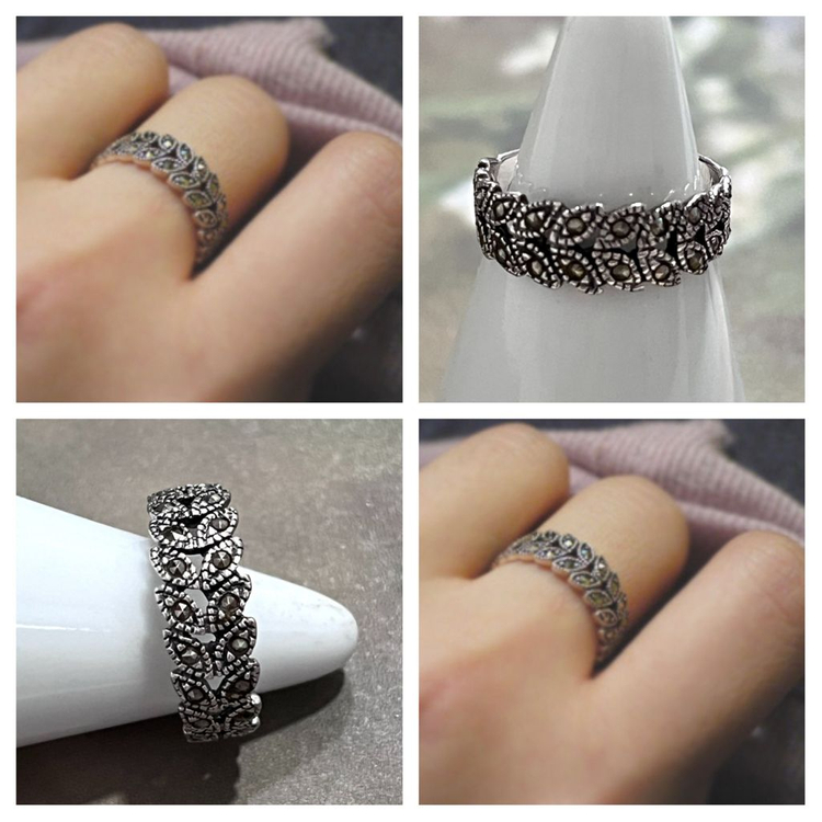 월계수 마카사이트925 실버 은반지 #6호 이미지