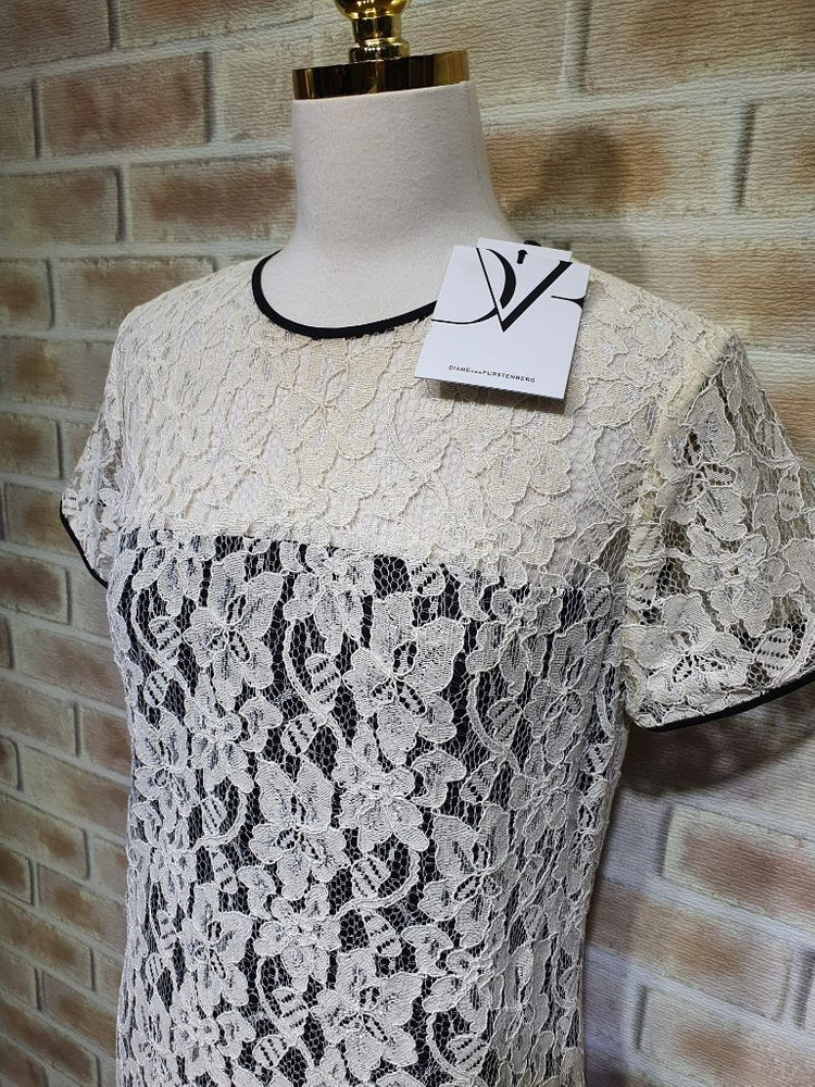 택부착 다이앤 본 퍼스텐버그 실크 레이스 원피스 55 이미지