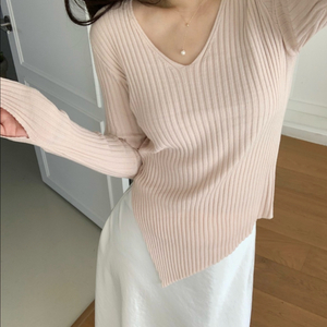 바이씨니 사선브이니트 연핑크, 블랙 새상품 이미지